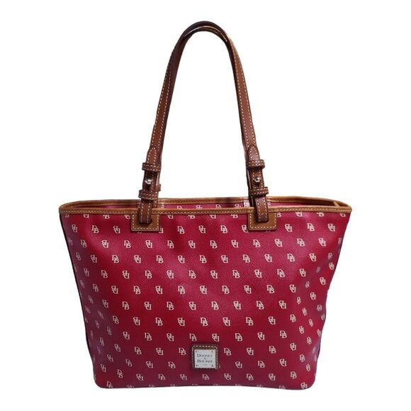 Dooney Bourke Gretta Leisure Shopper Tote Bag DB Signature Red